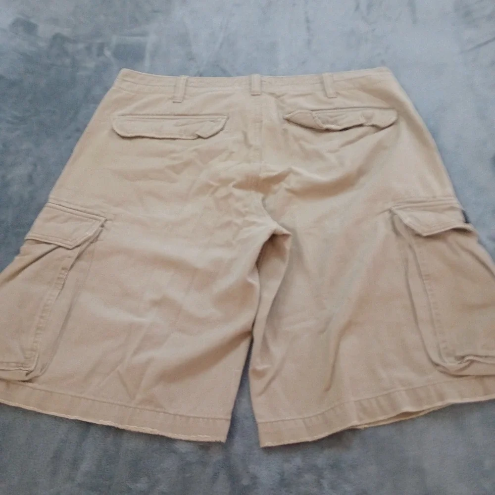 Polo Jeans Co Cargo Shorts Mens 36 Tan‎ Khaki 100% Cotton Utility Relaxed Fit